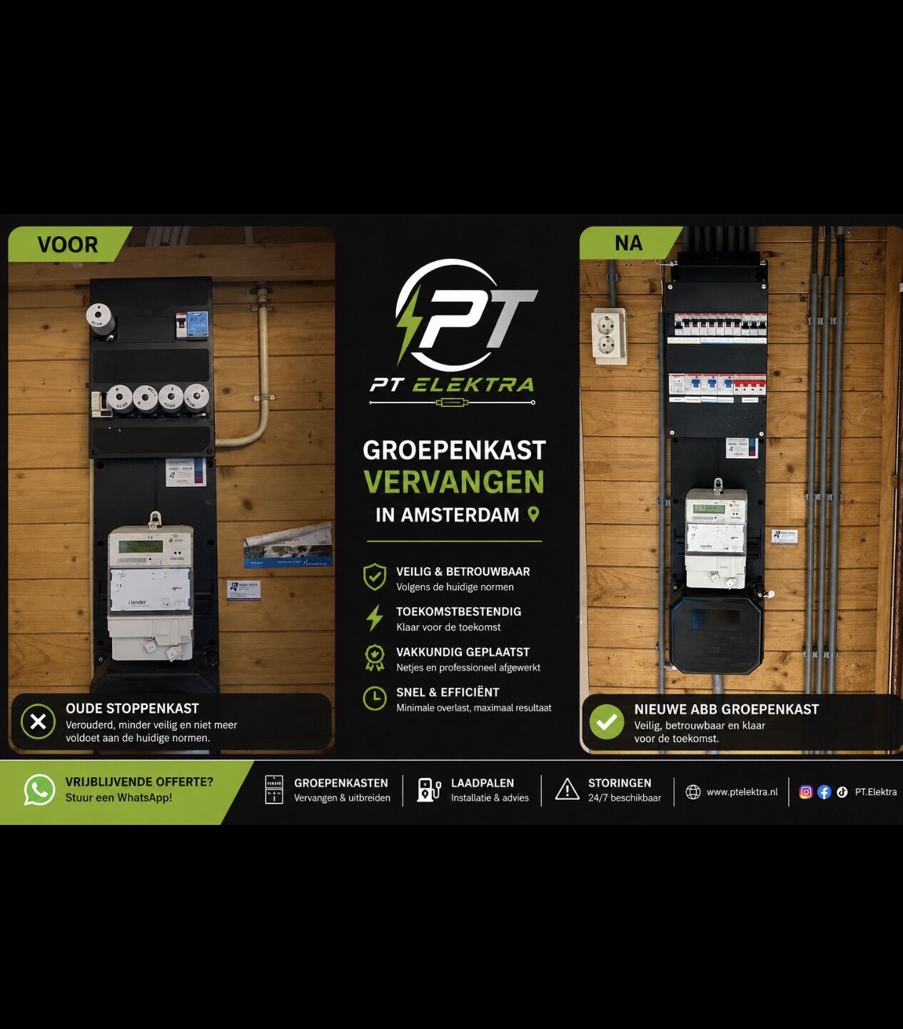 Groepenkast vervangen door PT.Elektra in Amsterdam